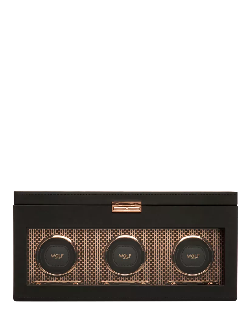 WOLF Axis vegan leather 3 module watch winder, imported from the UK