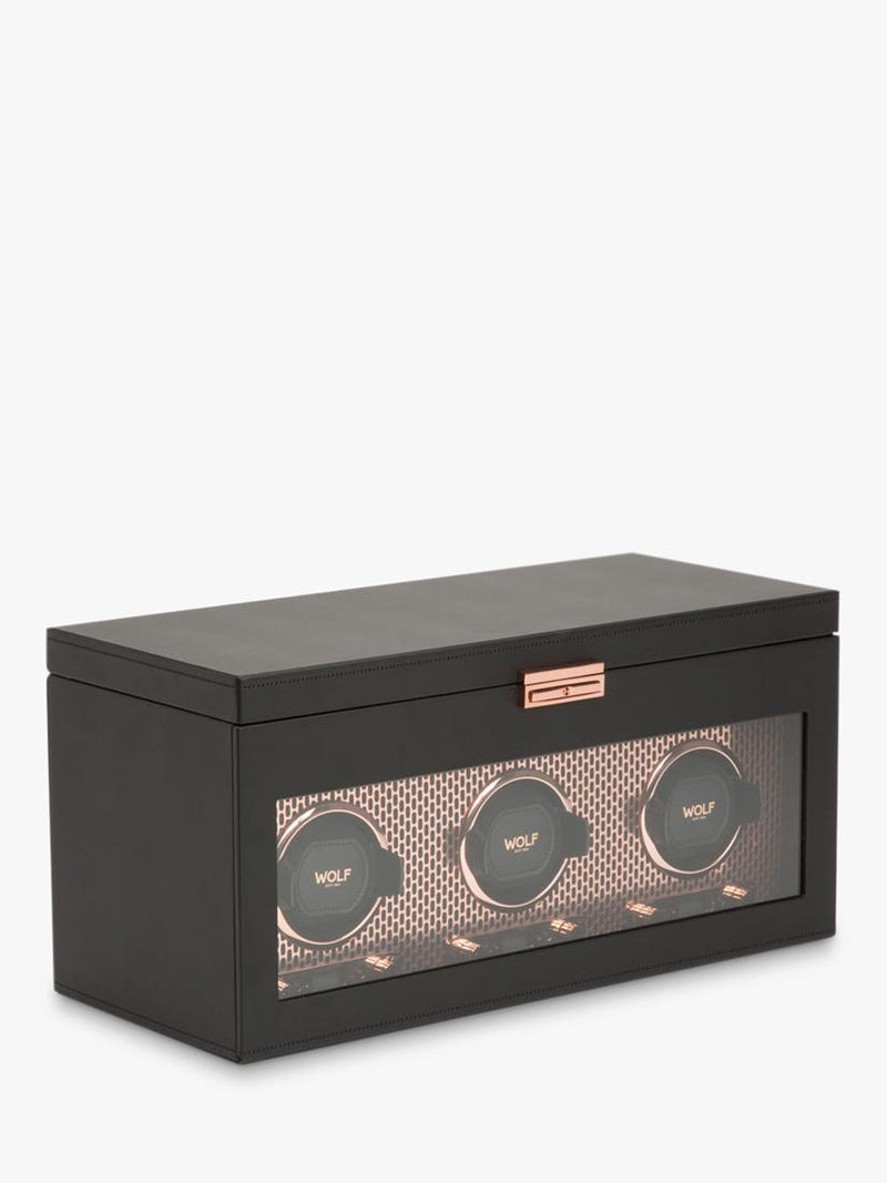 WOLF Axis vegan leather 3 module watch winder, imported from the UK