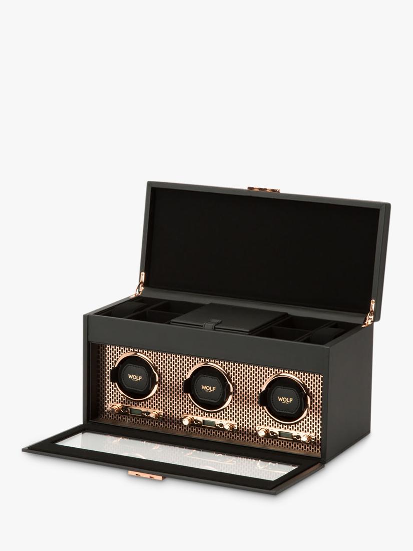WOLF Axis vegan leather 3 module watch winder, imported from the UK