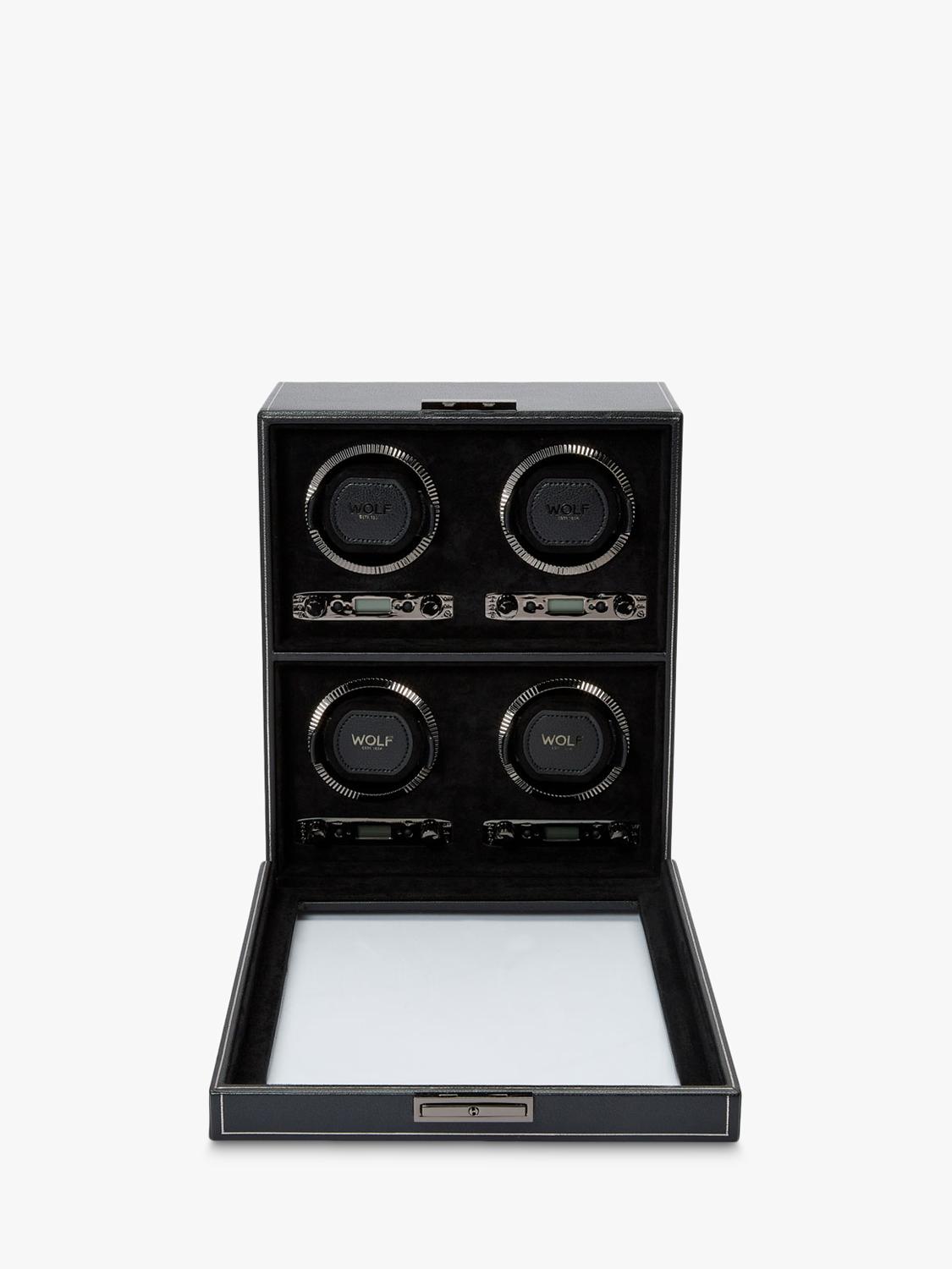 WOLF British Racing vegan leather 4 module watch winder, UK version