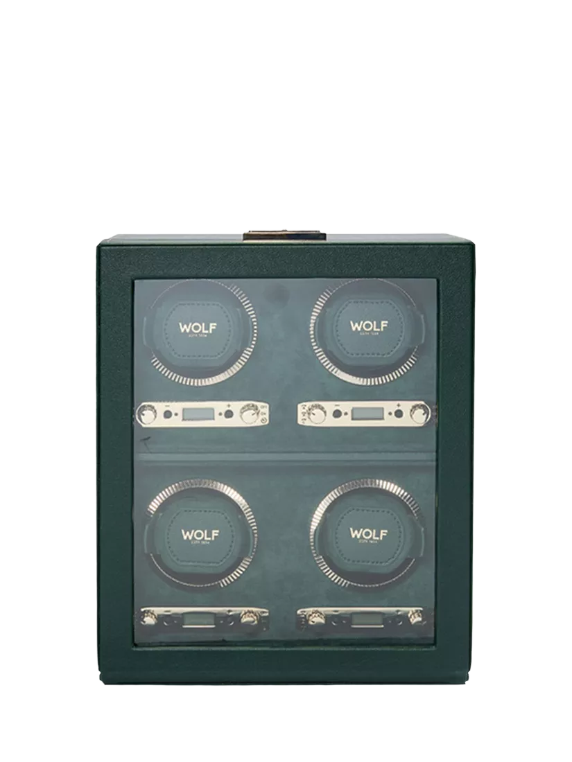 WOLF British Racing Vegan Leather 4 Module Watch Winder