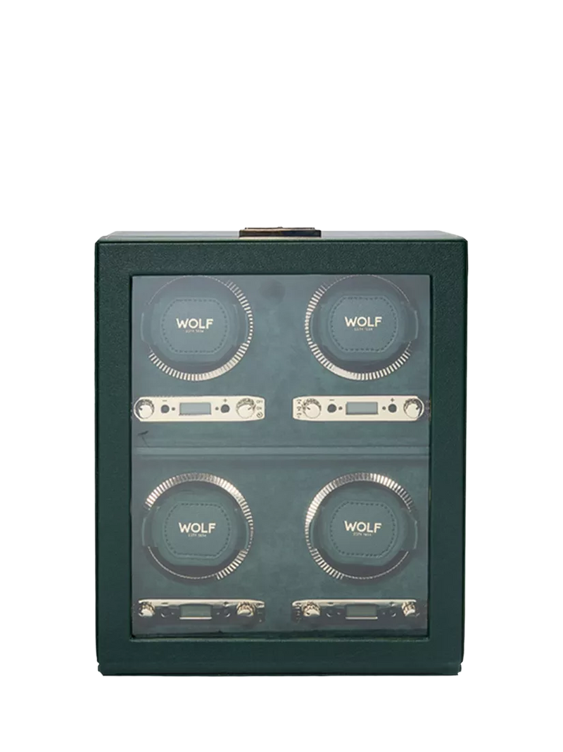 WOLF British Racing Vegan Leather 4 Module Watch Winder