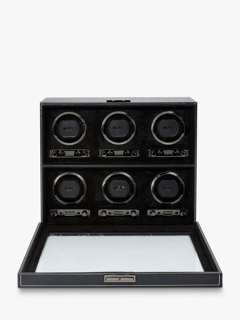 Wolf British Racing vegan leather 6 module watch winder, UK version