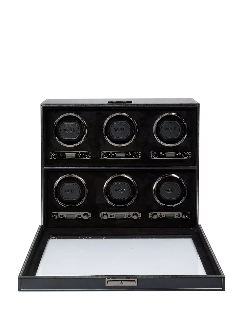 Wolf British Racing vegan leather 6 module watch winder, UK version