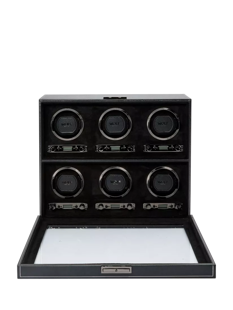 Wolf British Racing vegan leather 6 module watch winder, UK version