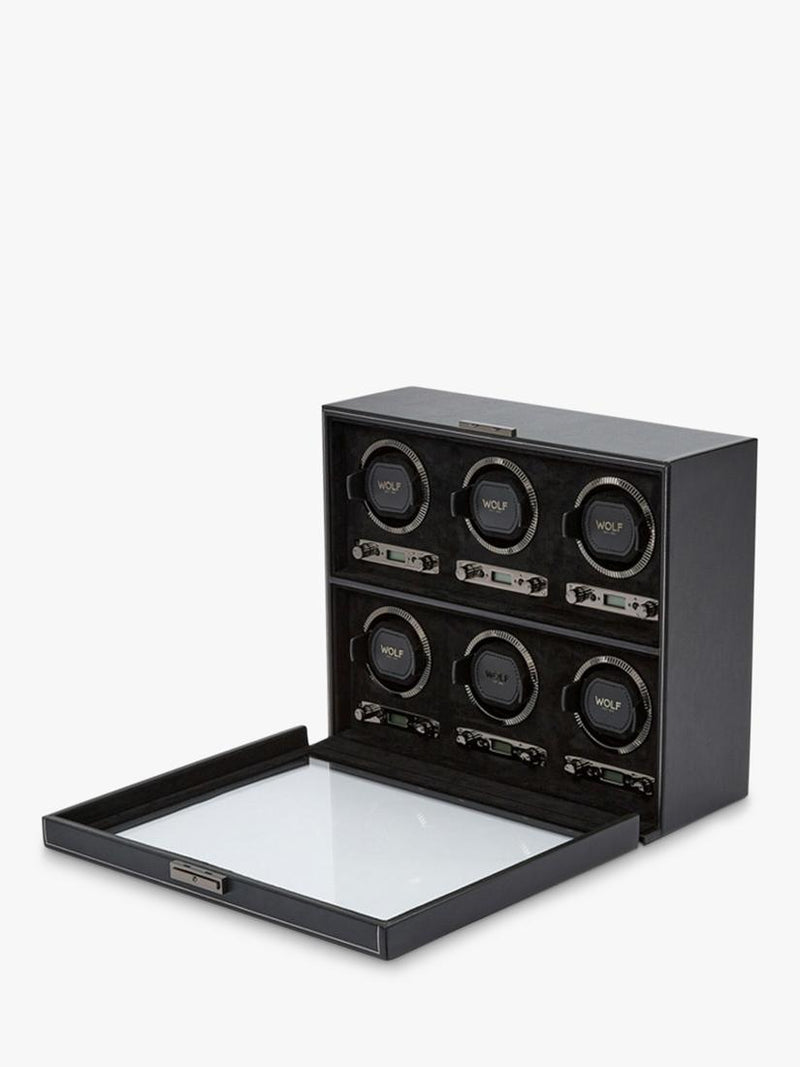 Wolf British Racing vegan leather 6 module watch winder, UK version