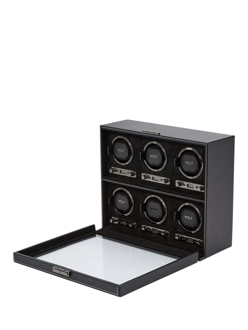 Wolf British Racing vegan leather 6 module watch winder, UK version