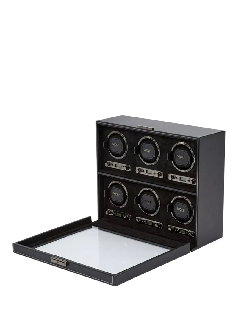 Wolf British Racing vegan leather 6 module watch winder, UK version
