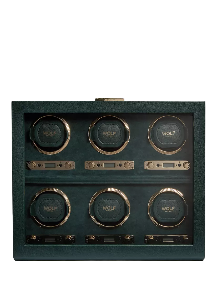 Wolf British Racing Vegan Leather 6 Module Watch Winder
