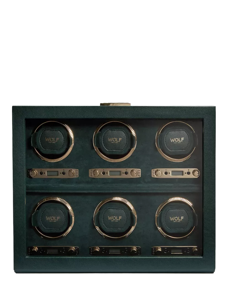 Wolf British Racing Vegan Leather 6 Module Watch Winder
