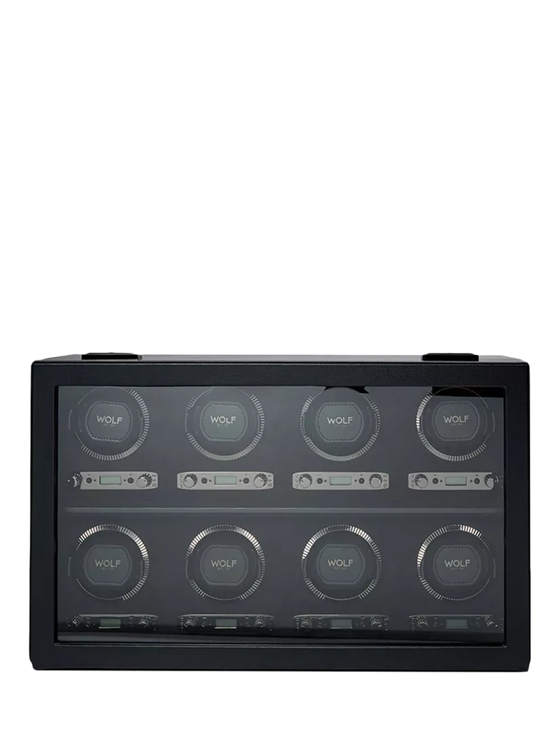 Wolf British Racing 8 module watch winder vegan leather, imported from the UK