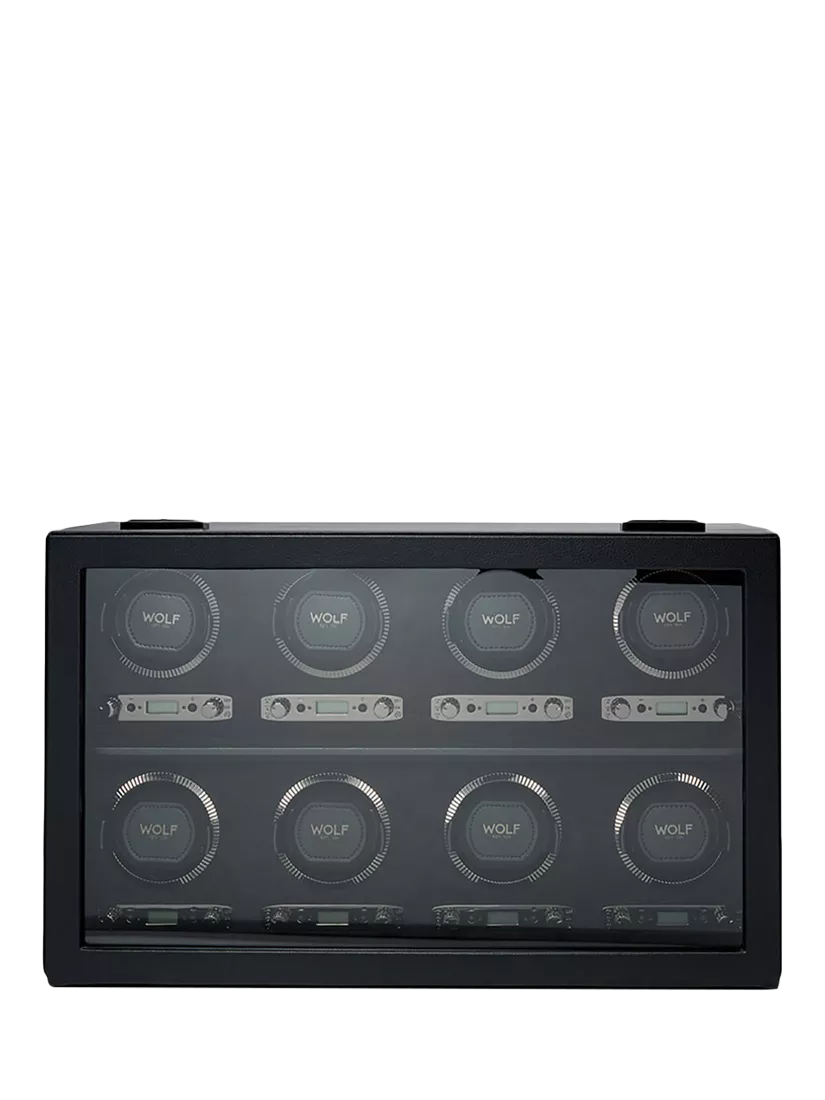 Wolf British Racing 8 module watch winder vegan leather, imported from the UK