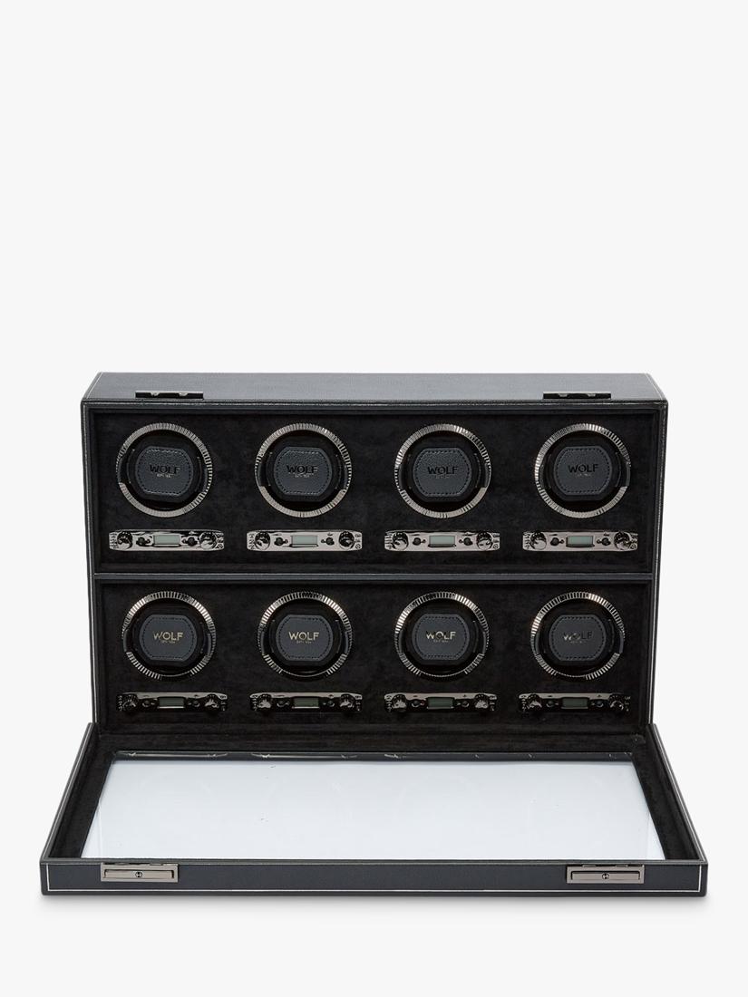 Wolf British Racing 8 module watch winder vegan leather, imported from the UK