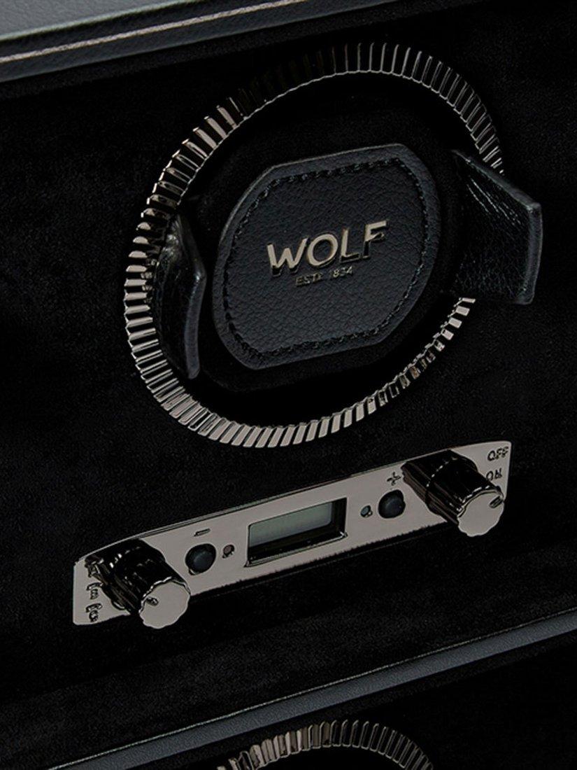 Wolf British Racing 8 module watch winder vegan leather, imported from the UK
