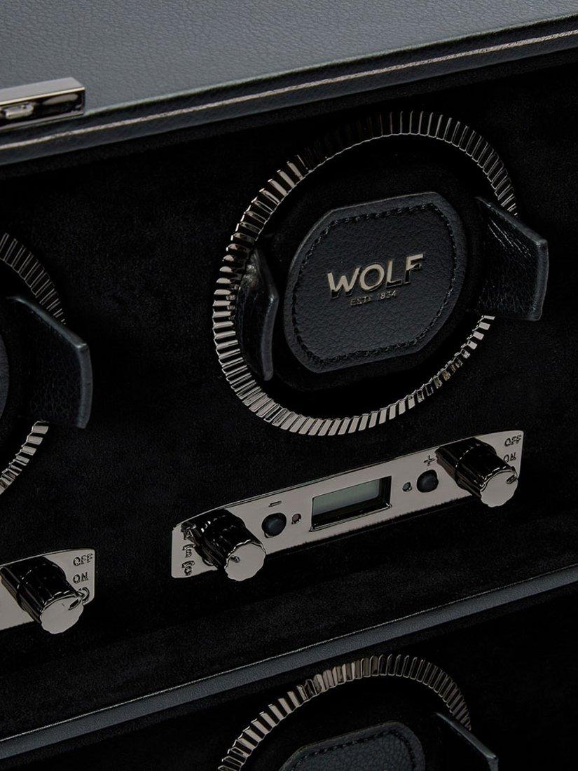 Wolf British Racing 8 module watch winder vegan leather, imported from the UK