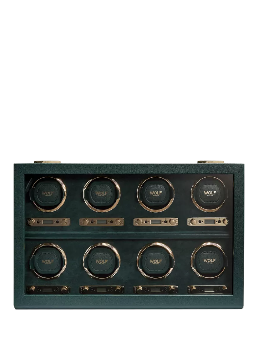 Wolf British Racing Vegan Leather 8 Module Watch Winder