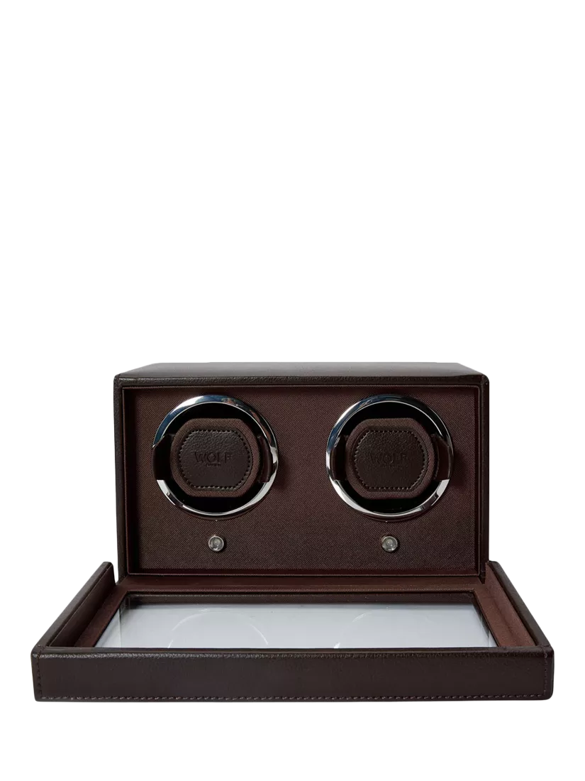 WOLF Cub vegan leather 2 module watch winder - British product