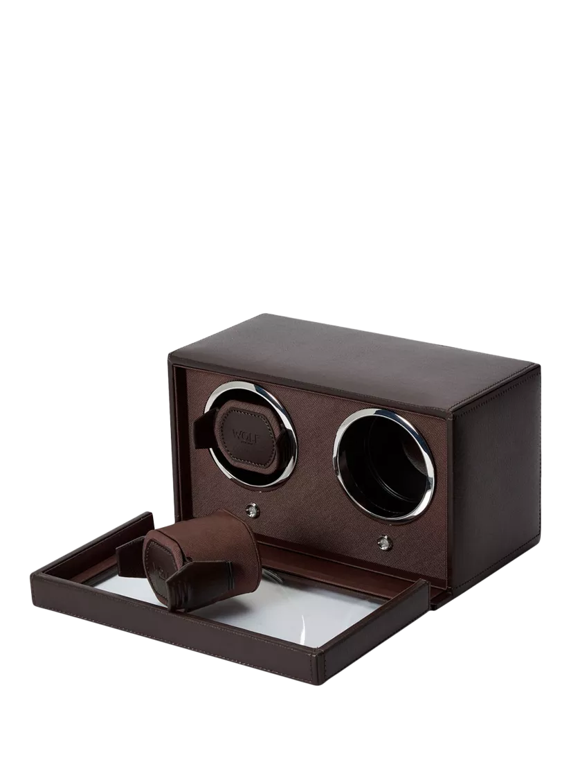 WOLF Cub vegan leather 2 module watch winder - British product