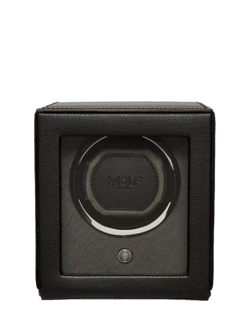 WOLF Cub Vegan Leather 1 Module Watch Winder With Cover