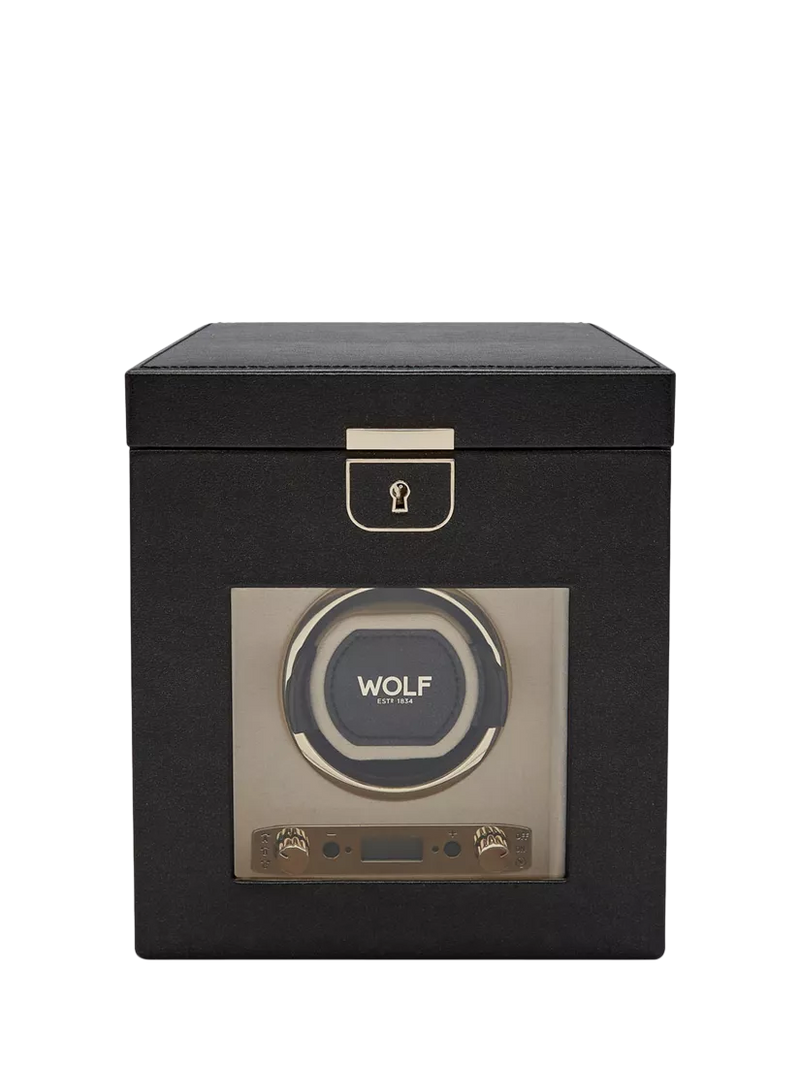 WOLF Palermo leather watch winder and jewellery box, imported from the UK