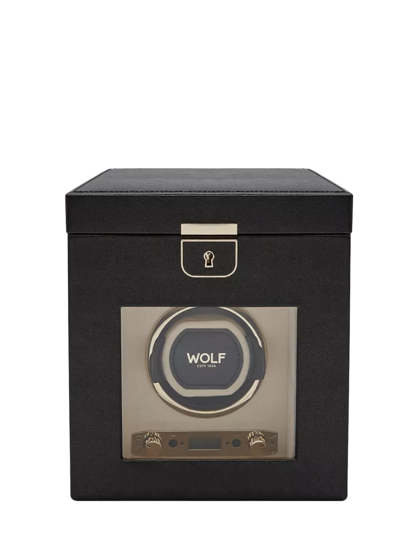 WOLF Palermo leather watch winder and jewellery box, imported from the UK