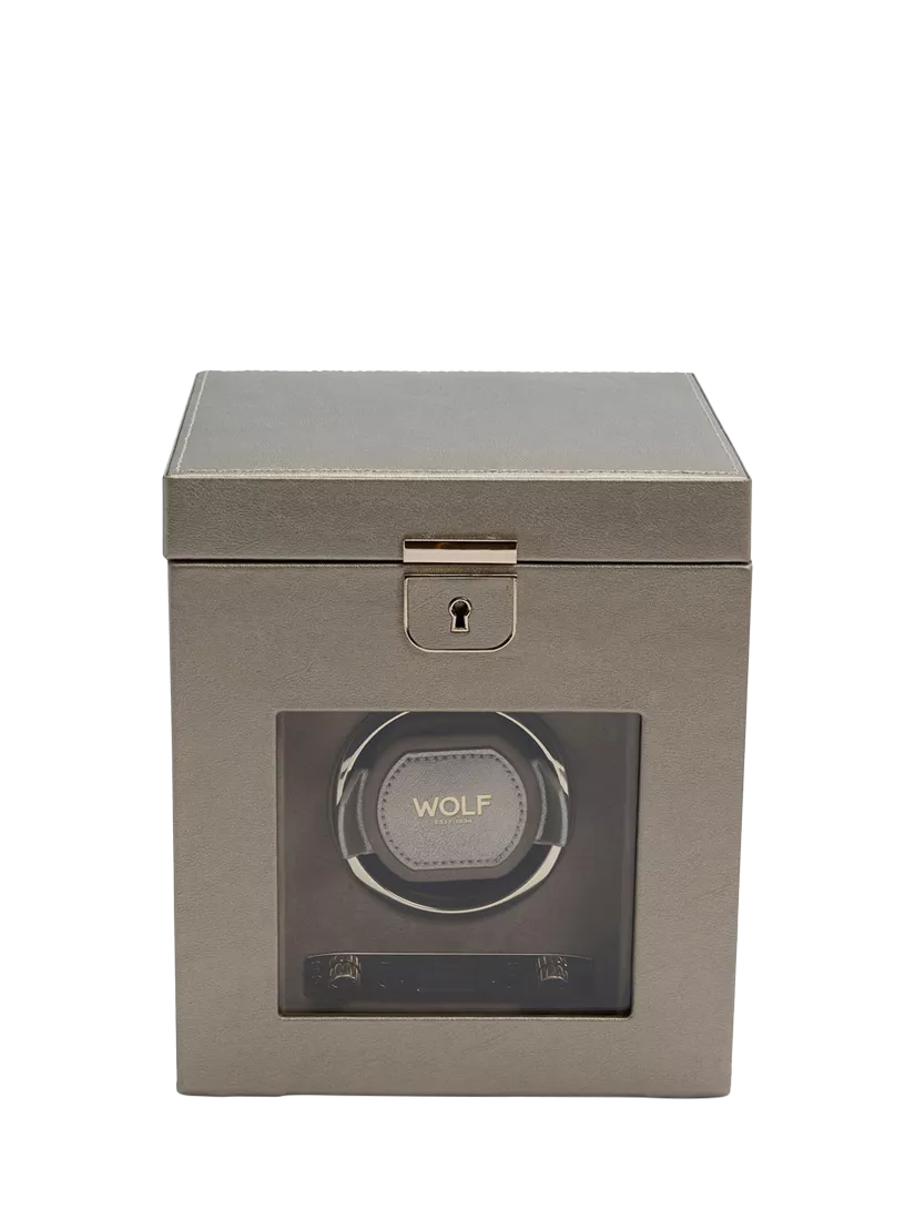 WOLF Palermo 1 Module Leather Watch Winder and Jewellery Box