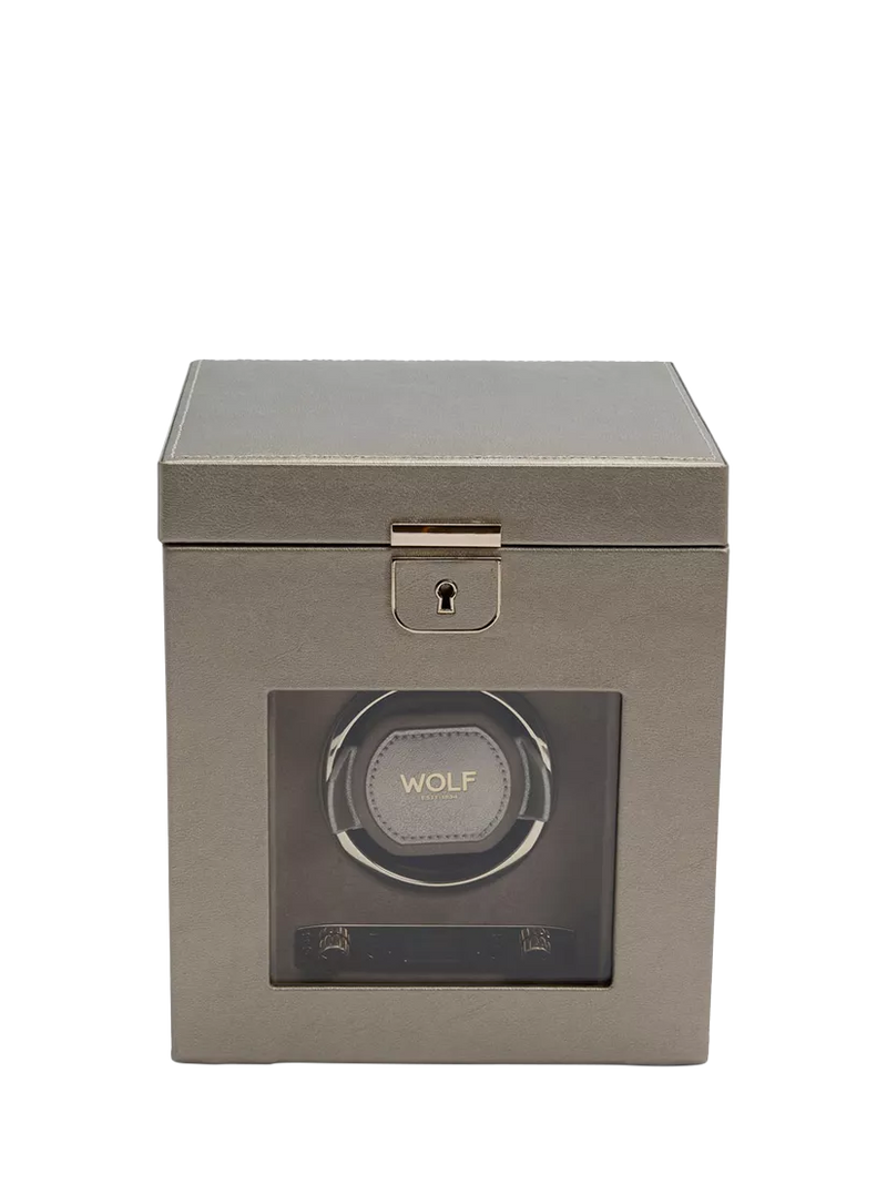 WOLF Palermo 1 Module Leather Watch Winder and Jewellery Box