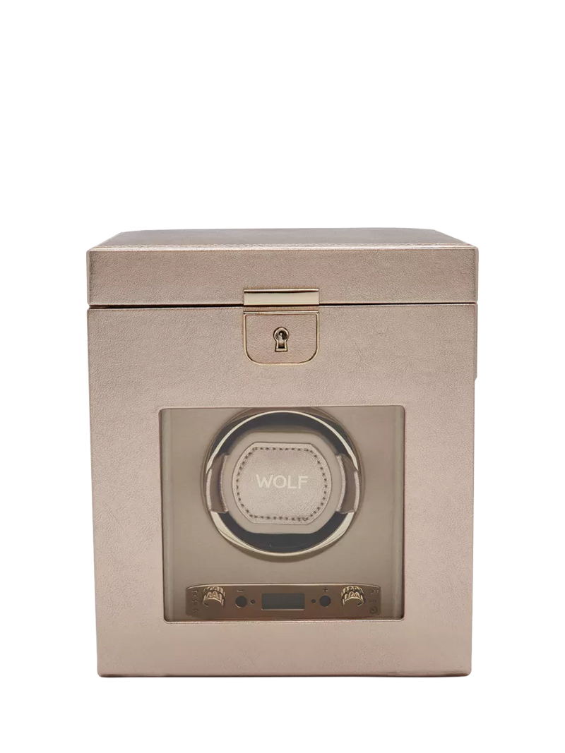 WOLF Palermo 1 Module Leather Watch Winder and Jewellery Box