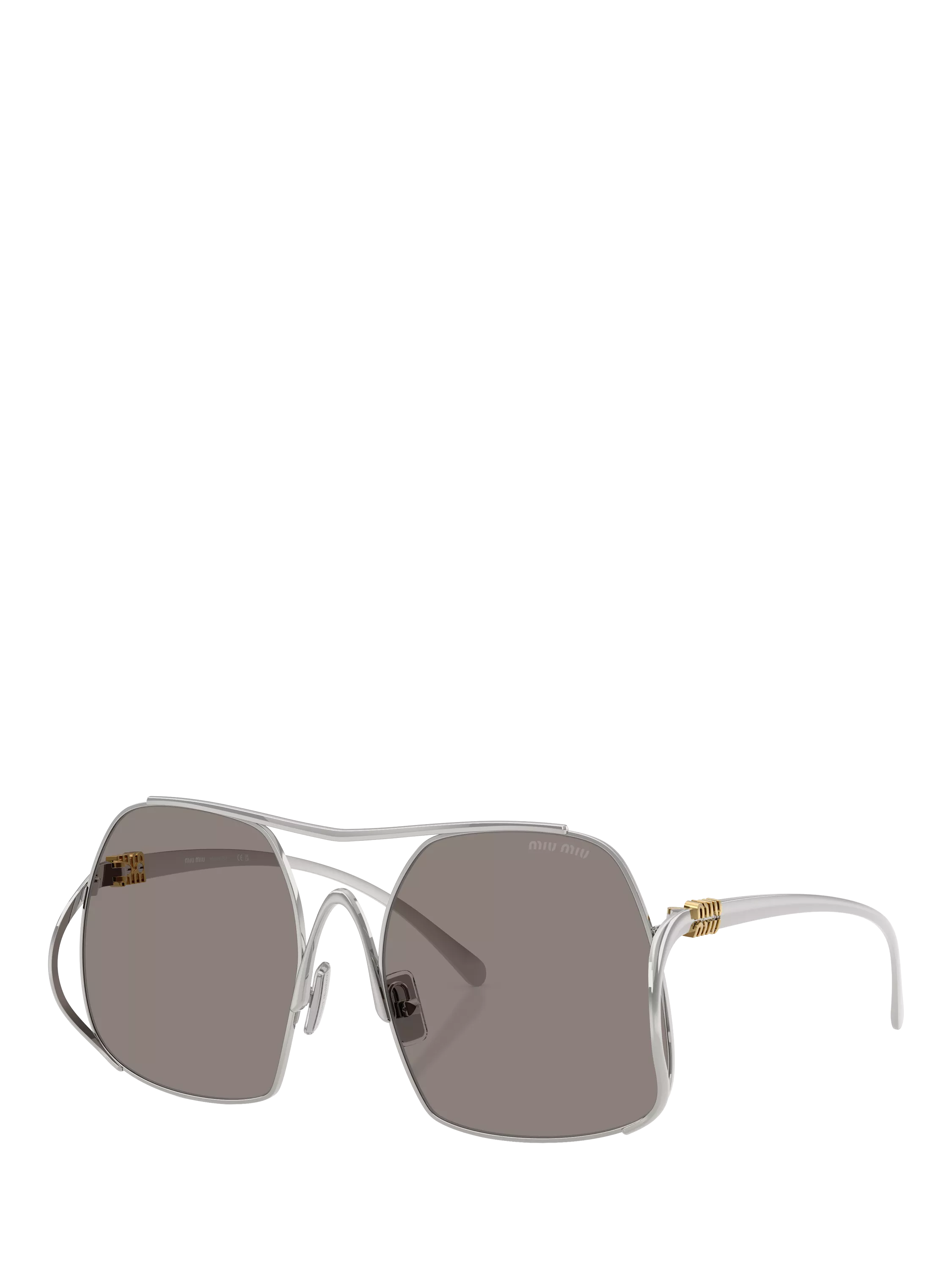Miu Miu square sunglasses silver grey polyamide lenses (British brand)