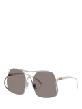 Miu Miu square sunglasses silver grey polyamide lenses (British brand)