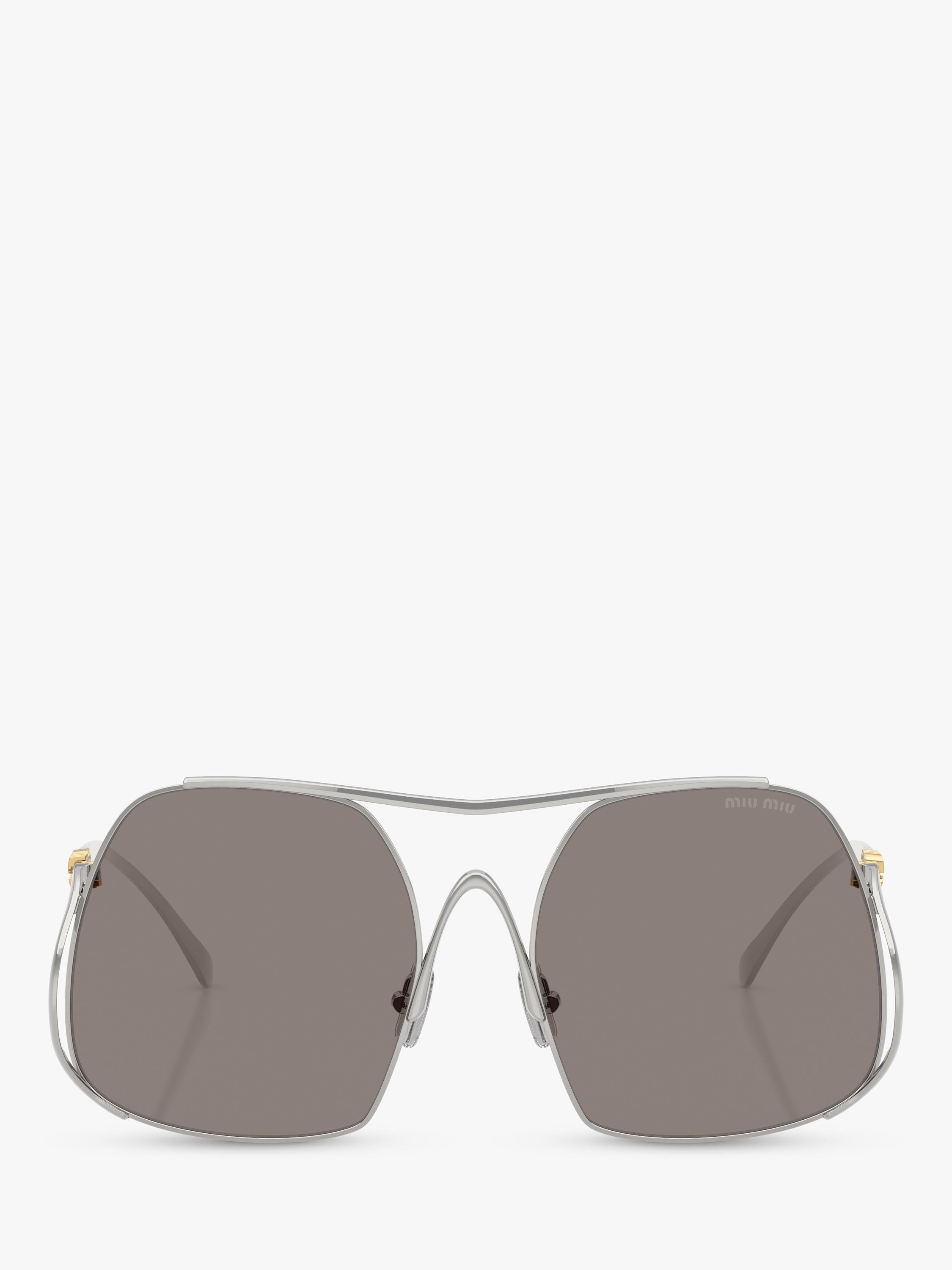 Miu Miu square sunglasses silver grey polyamide lenses (British brand)