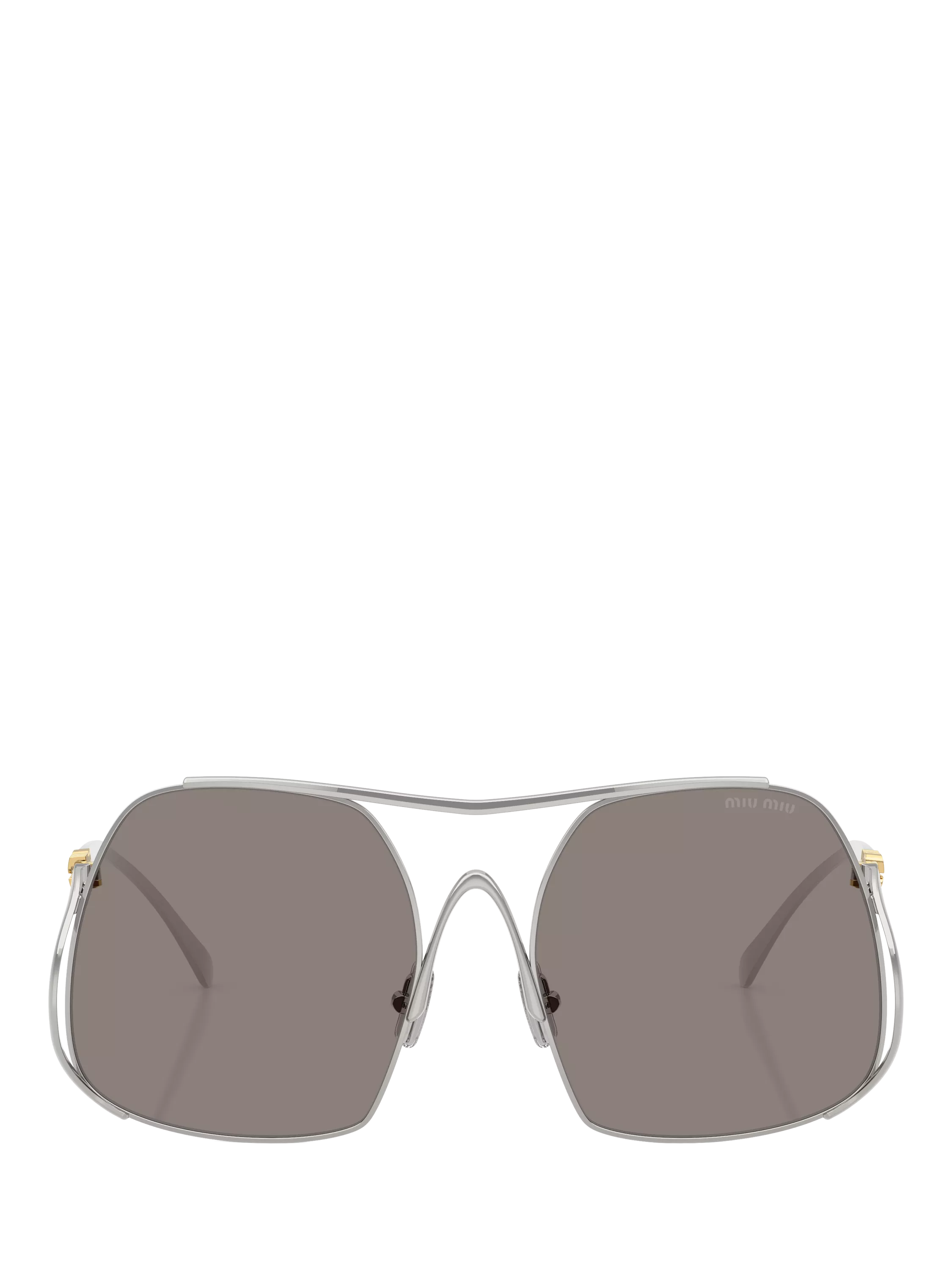 Miu Miu square sunglasses silver grey polyamide lenses (British brand)