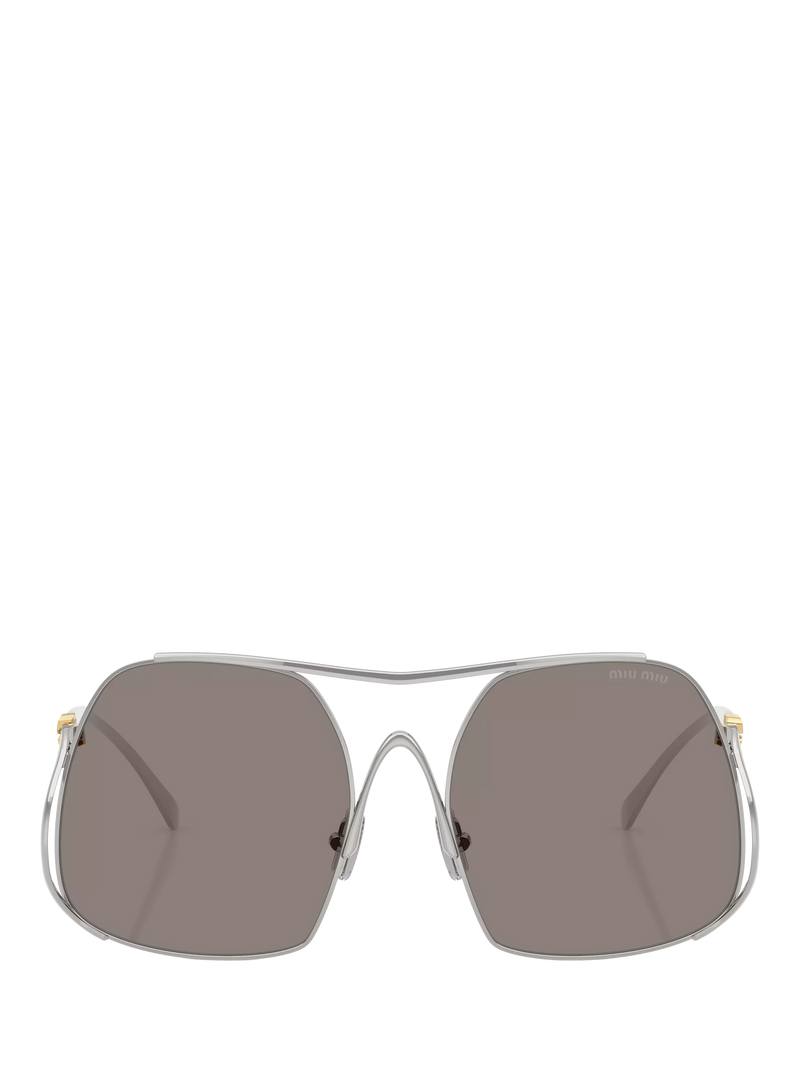 Miu Miu square sunglasses silver grey polyamide lenses (British brand)