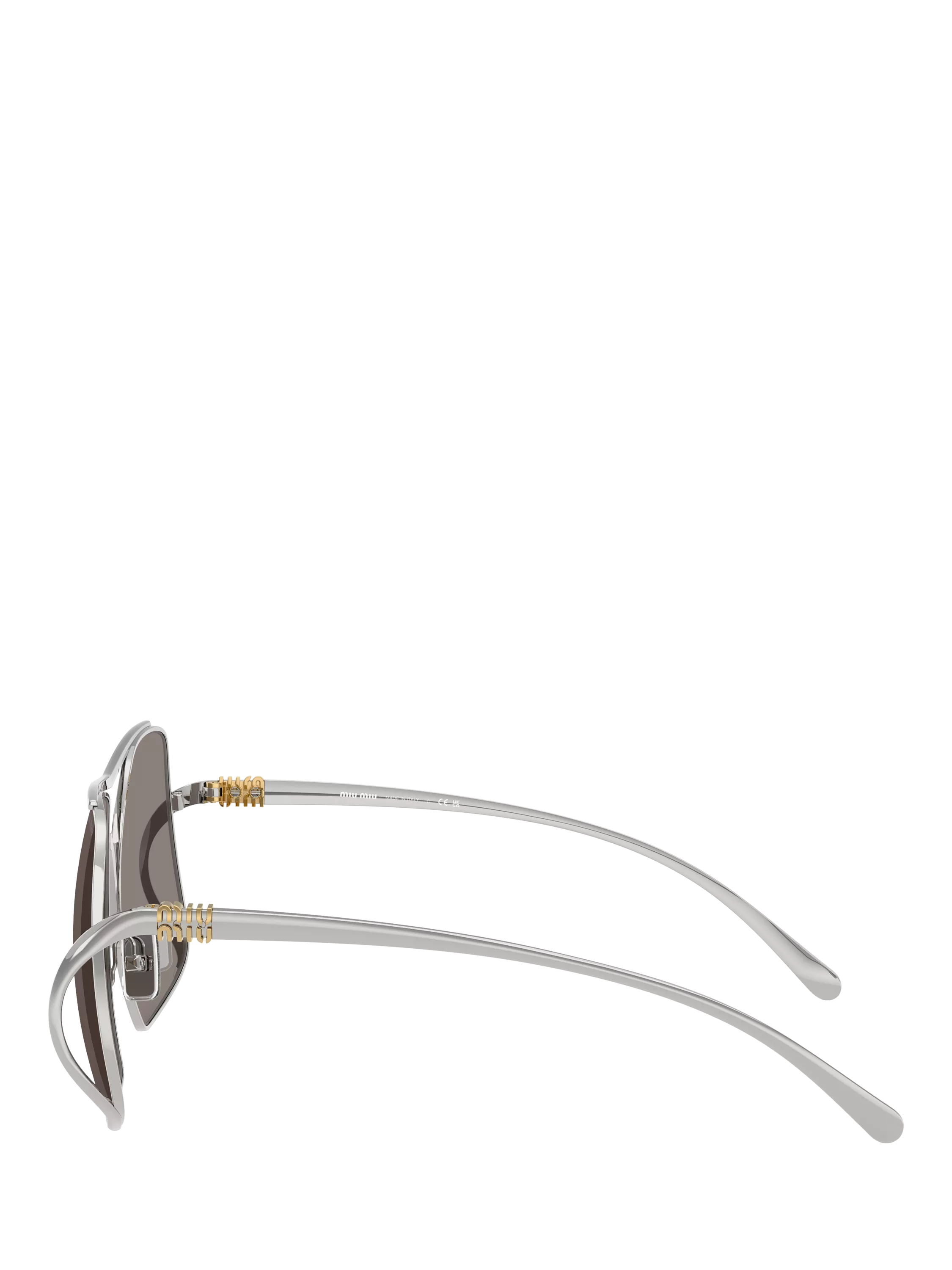 Miu Miu square sunglasses silver grey polyamide lenses (British brand)