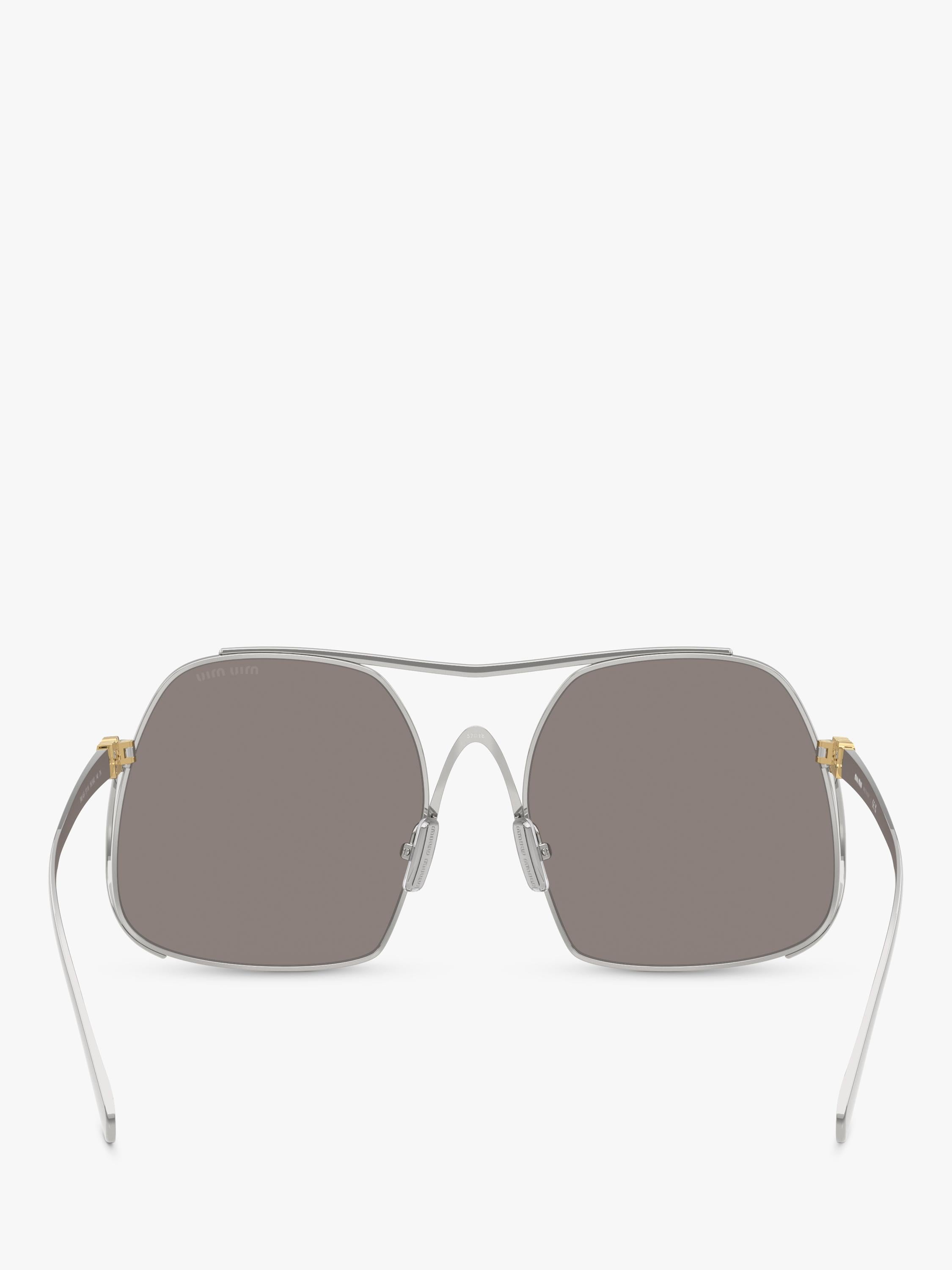 Miu Miu square sunglasses silver grey polyamide lenses (British brand)