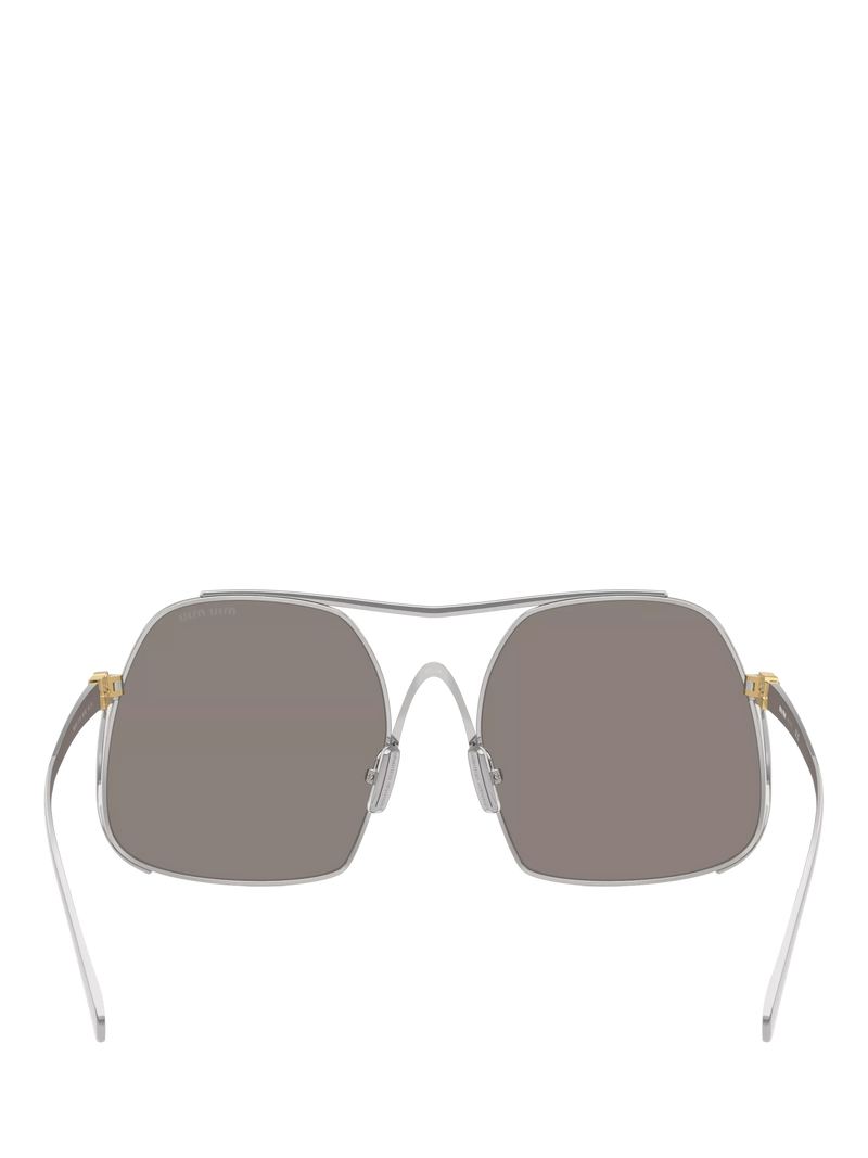 Miu Miu square sunglasses silver grey polyamide lenses (British brand)