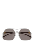 Miu Miu square sunglasses silver grey polyamide lenses (British brand)