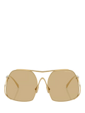 Miu Miu women's square sunglasses gold yellow, UK version