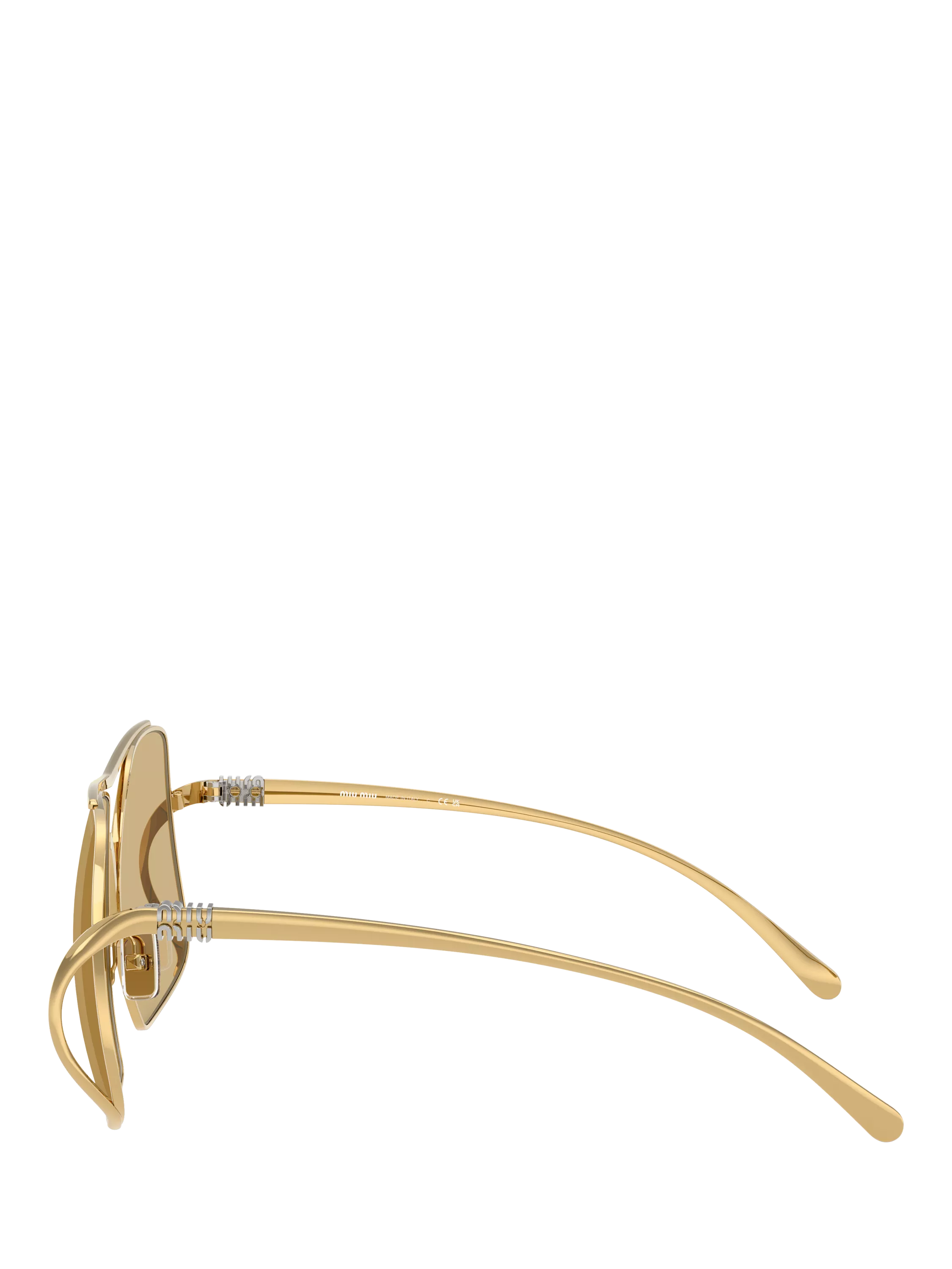 Miu Miu women's square sunglasses gold yellow, UK version