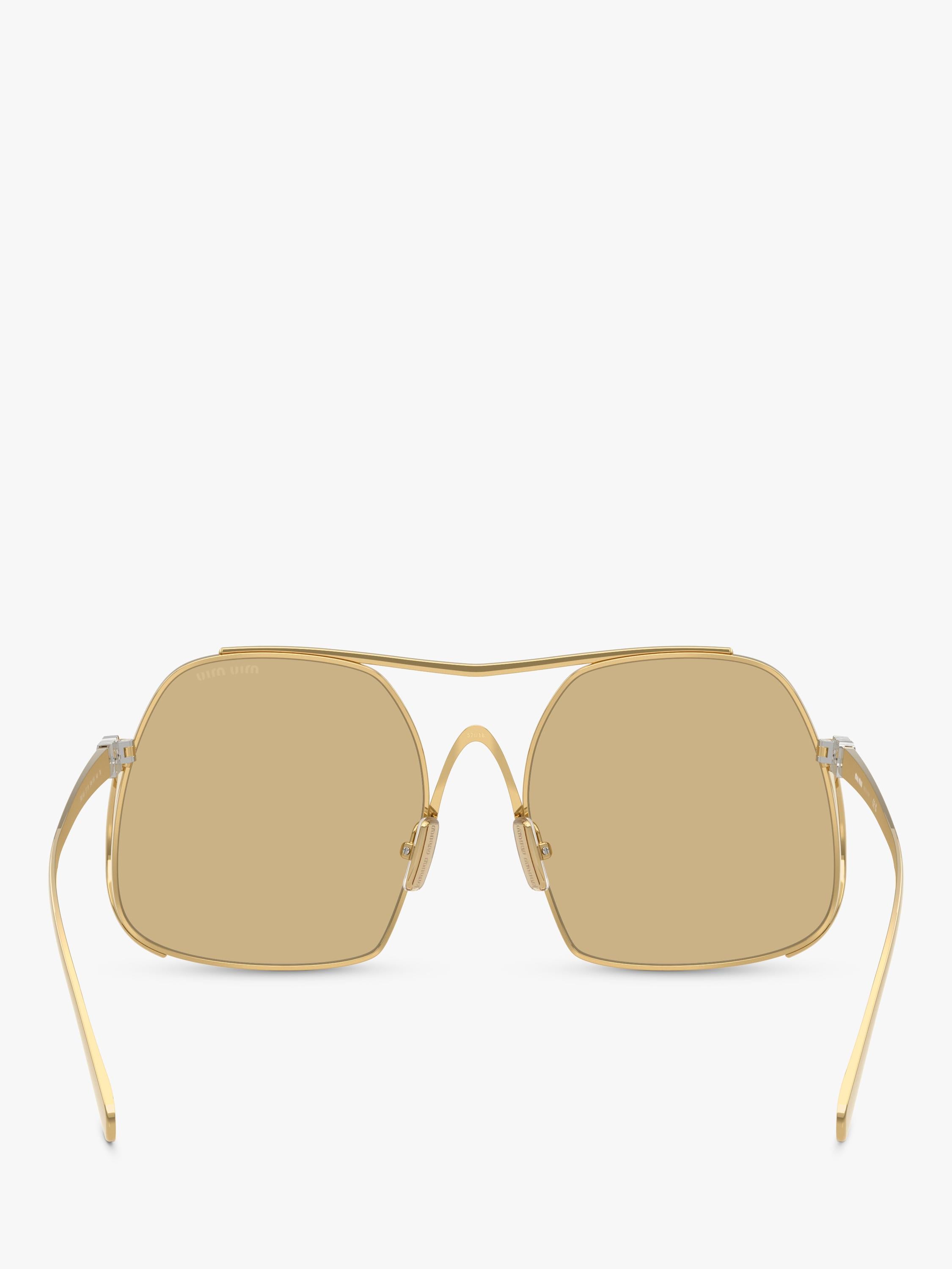 Miu Miu women's square sunglasses gold yellow, UK version