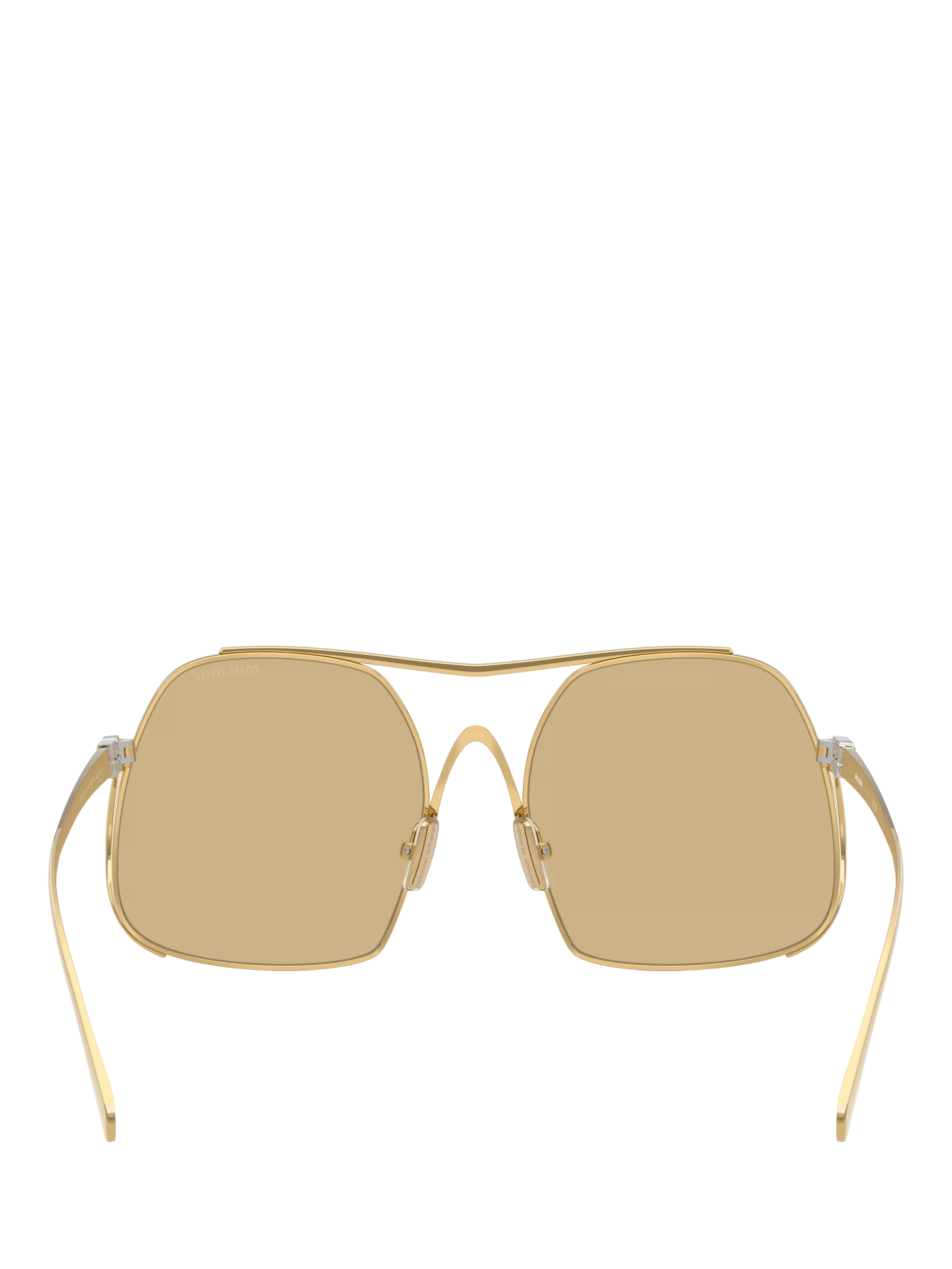 Miu Miu women's square sunglasses gold yellow, UK version