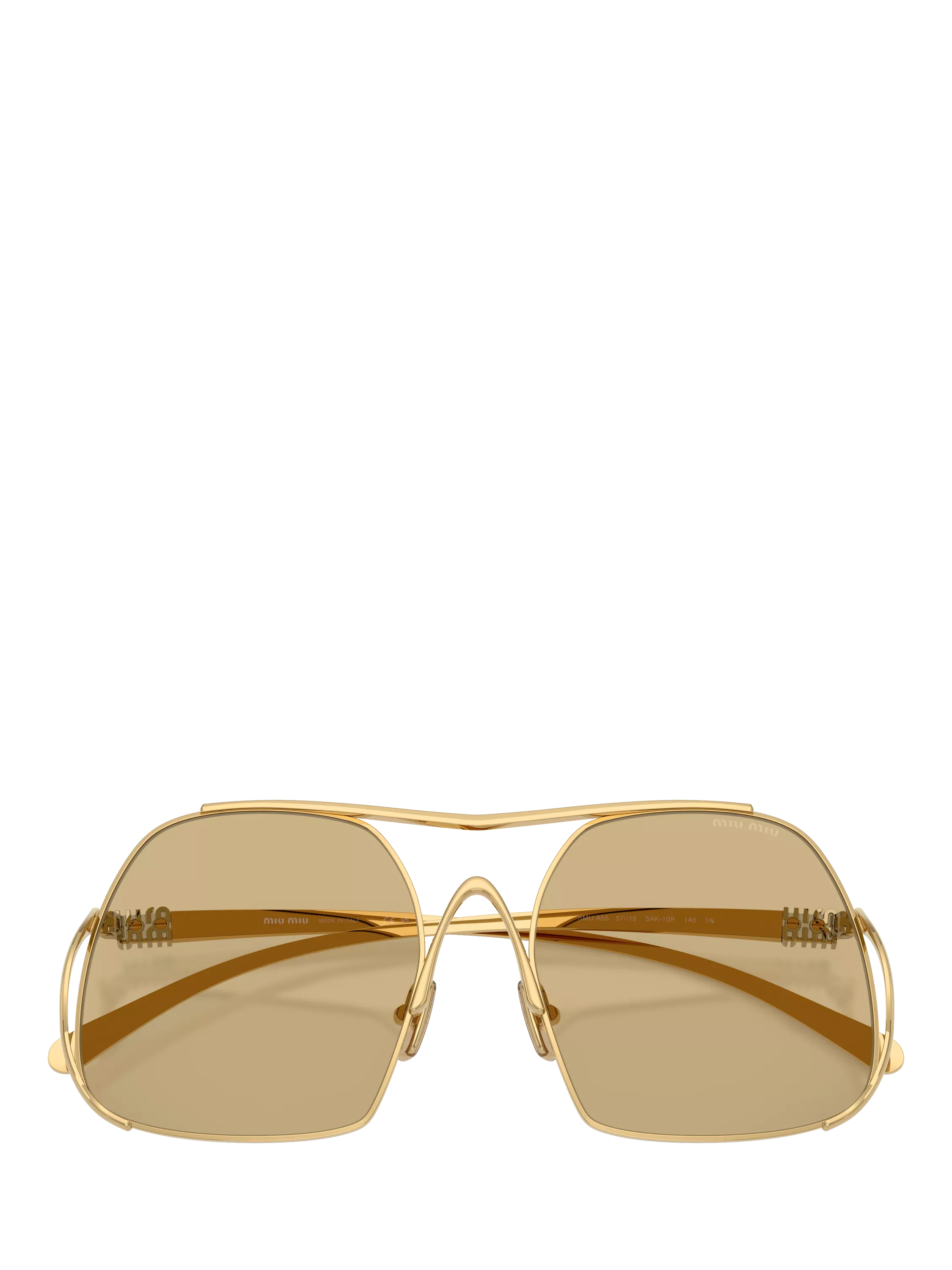 Miu Miu women's square sunglasses gold yellow, UK version