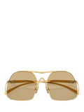 Miu Miu women's square sunglasses gold yellow, UK version