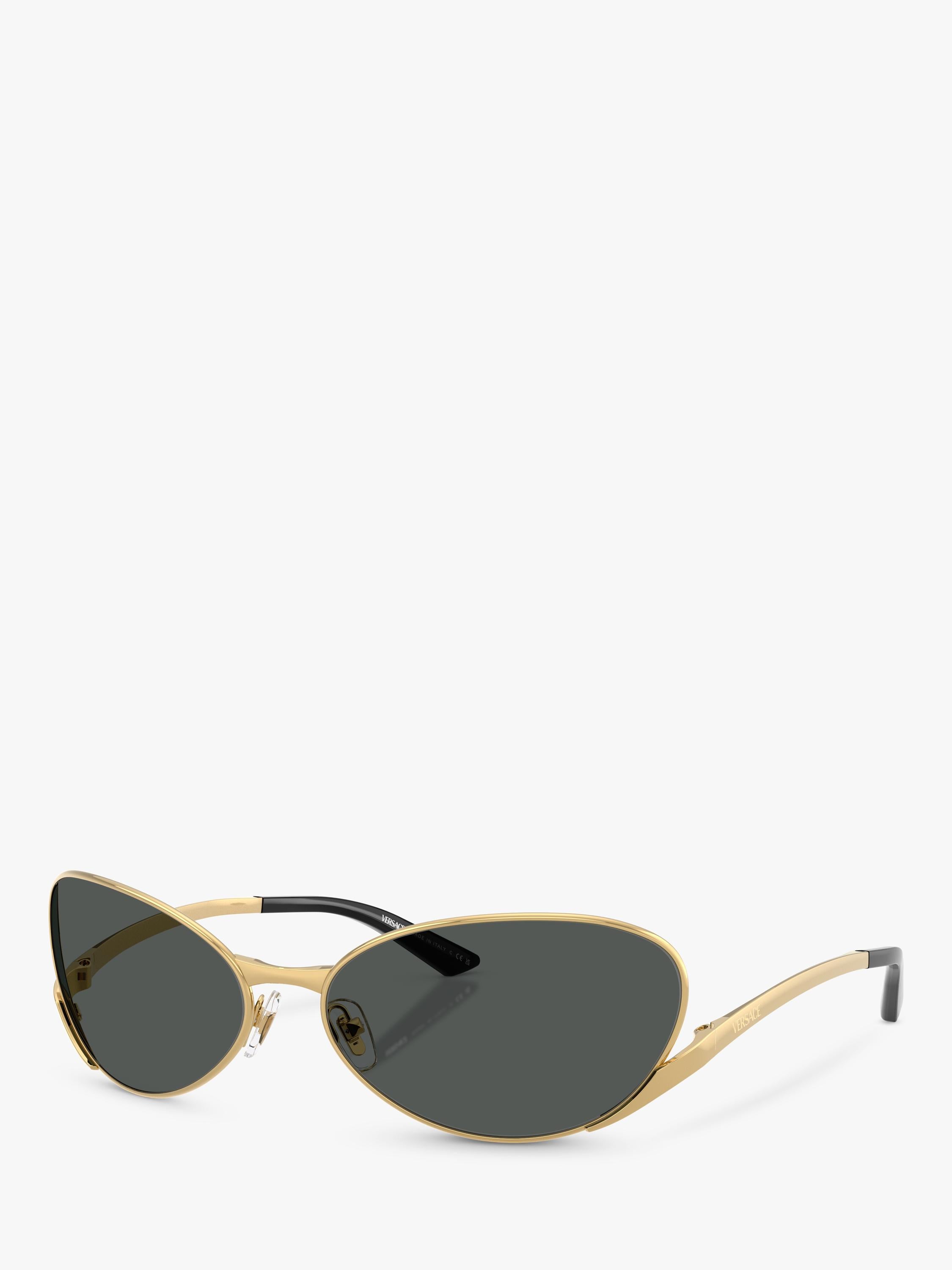 Versace oval sunglasses 64mm black metal frame - British product