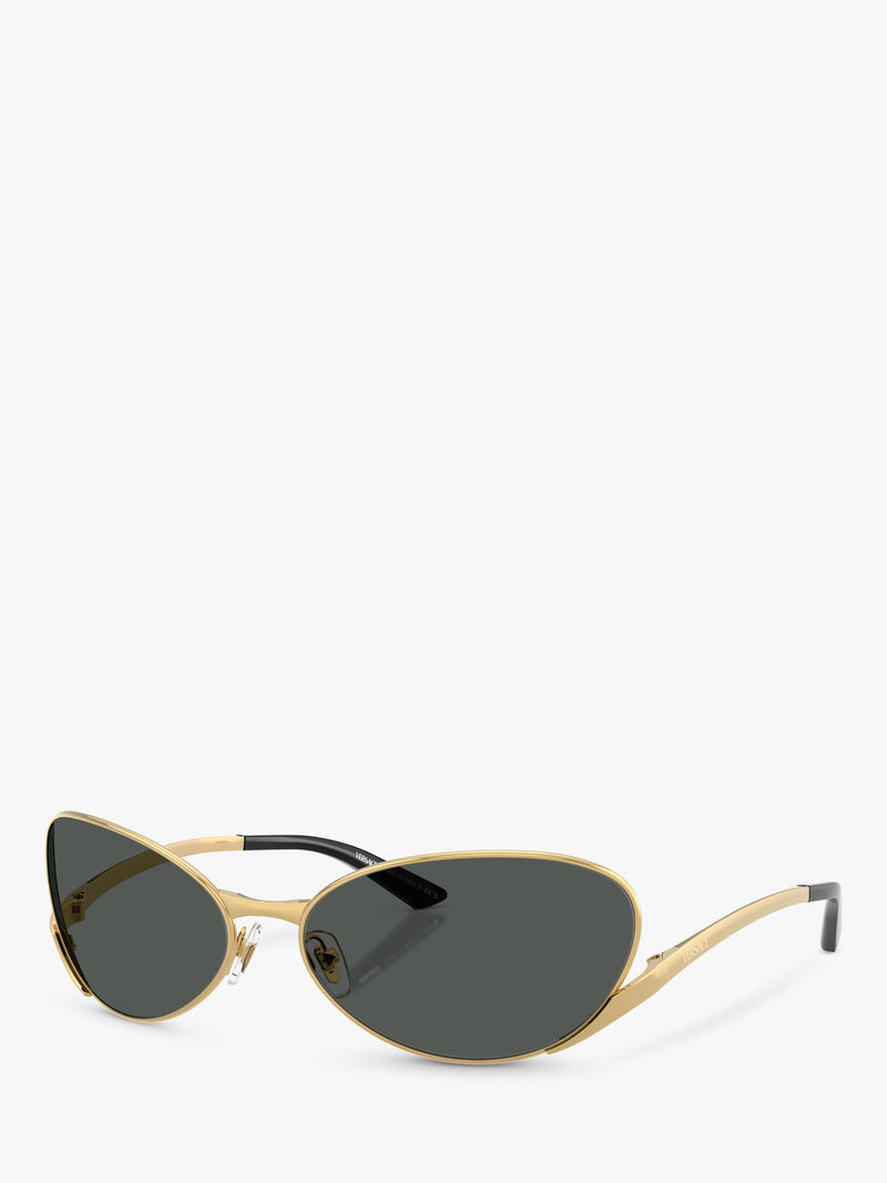 Versace oval sunglasses 64mm black metal frame - British product