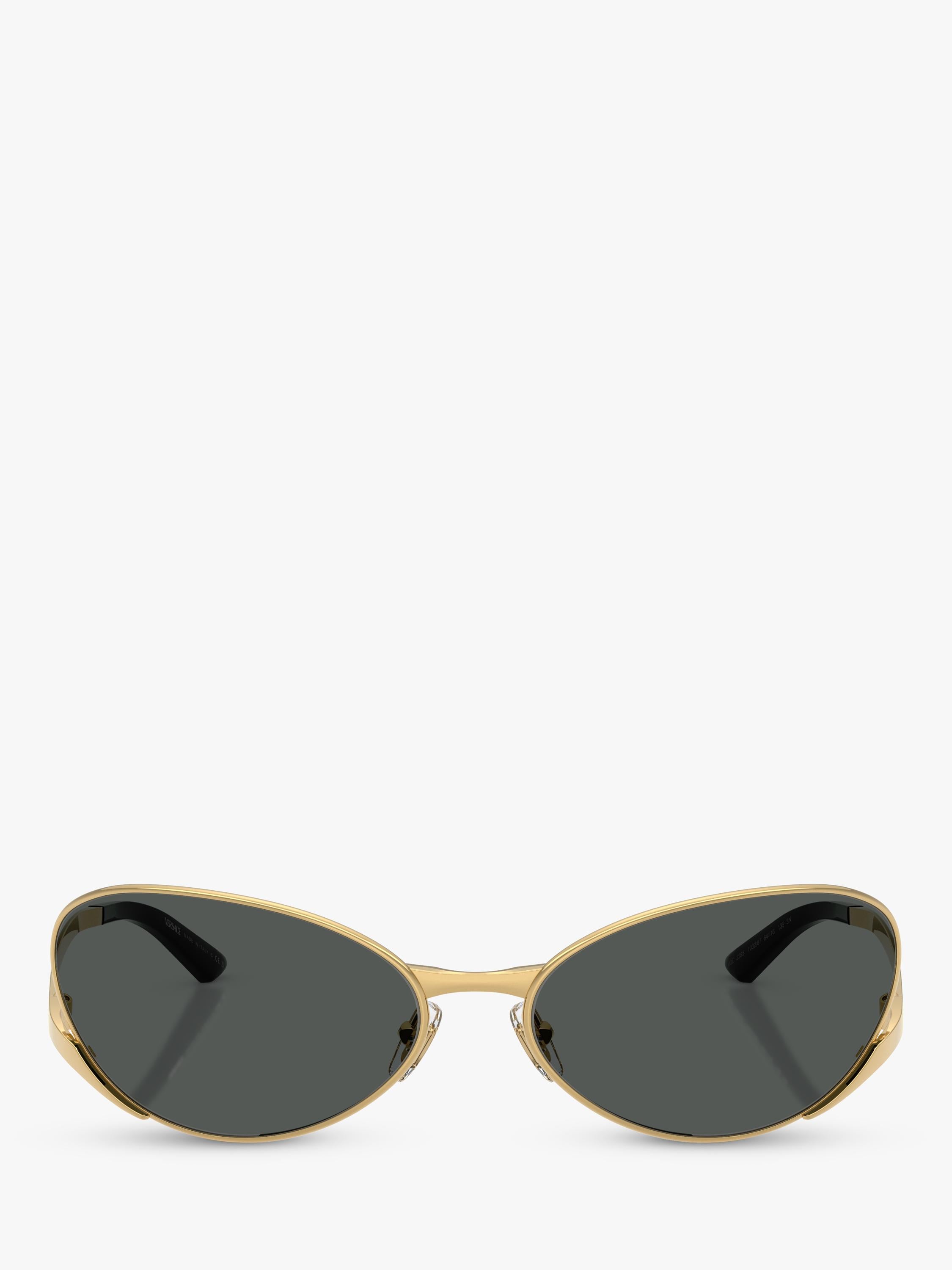 Versace oval sunglasses 64mm black metal frame - British product