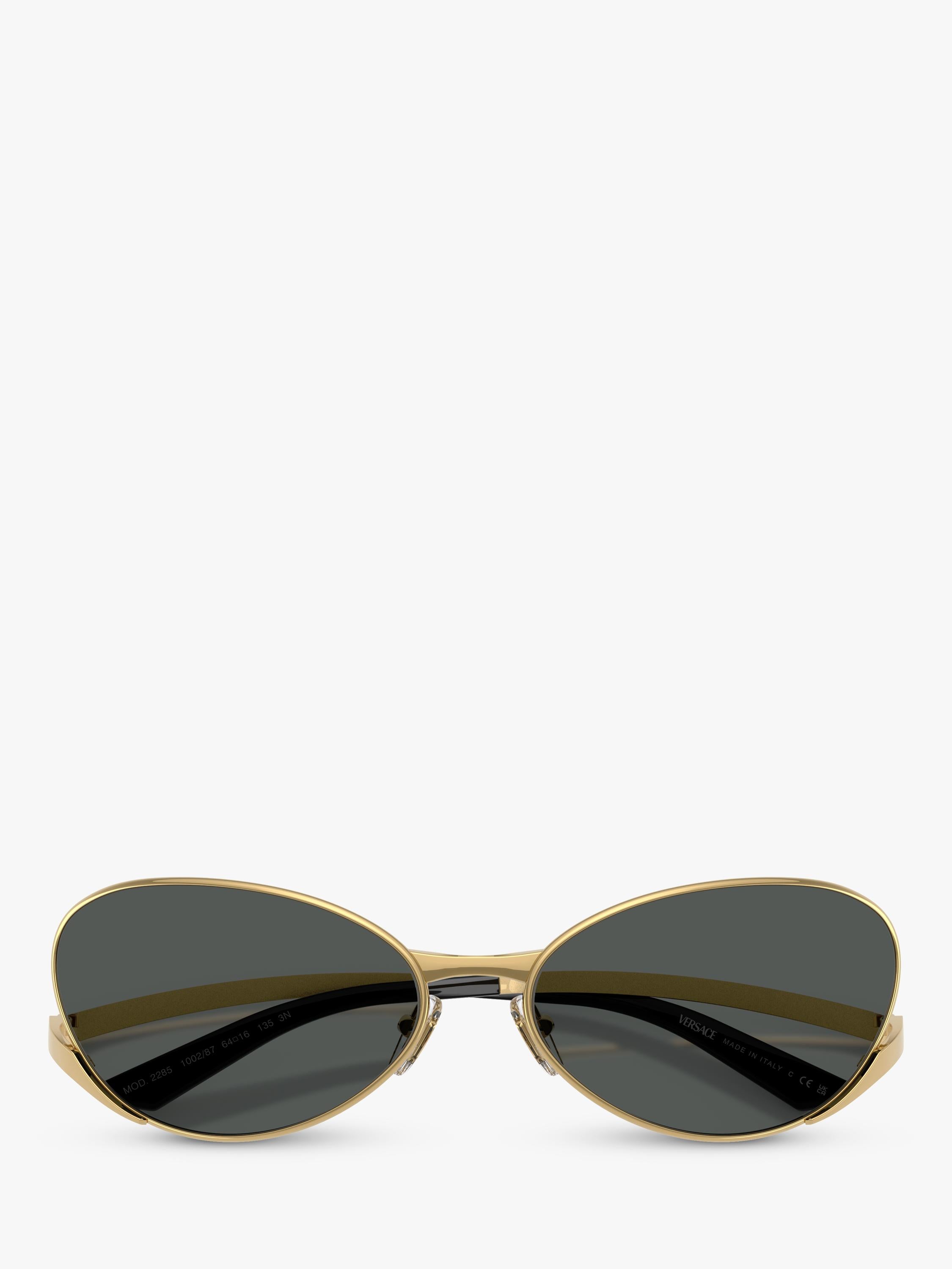 Versace oval sunglasses 64mm black metal frame - British product