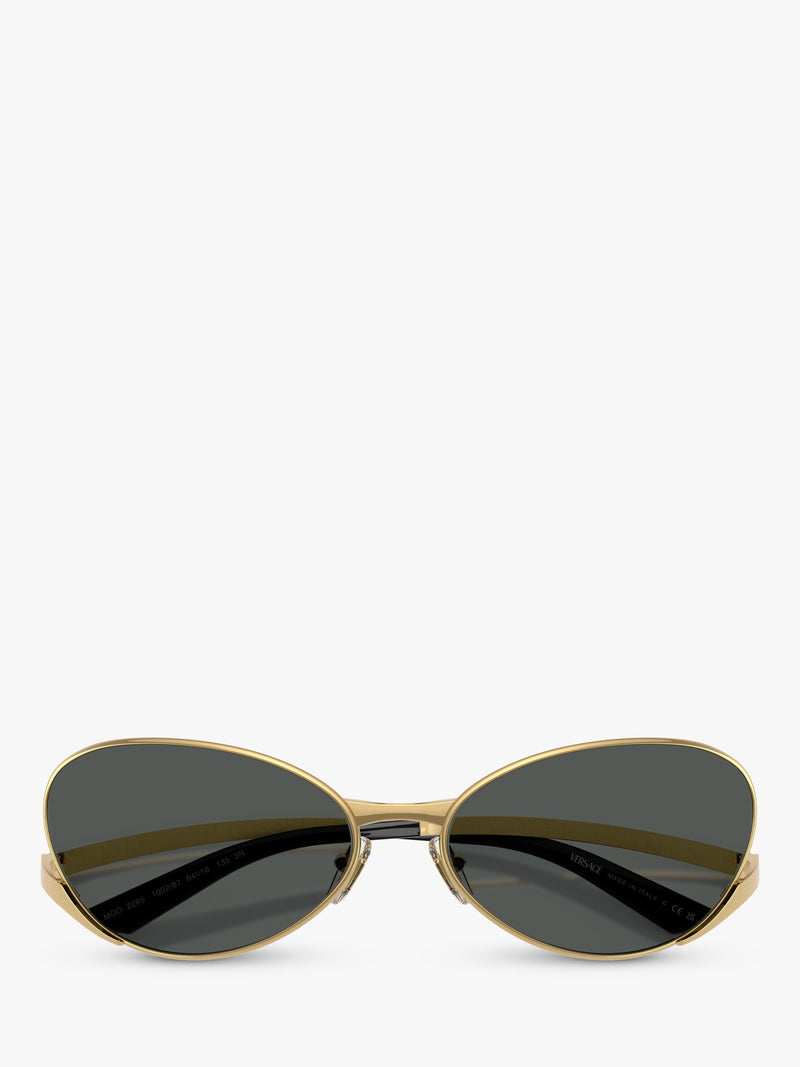 Versace oval sunglasses 64mm black metal frame - British product