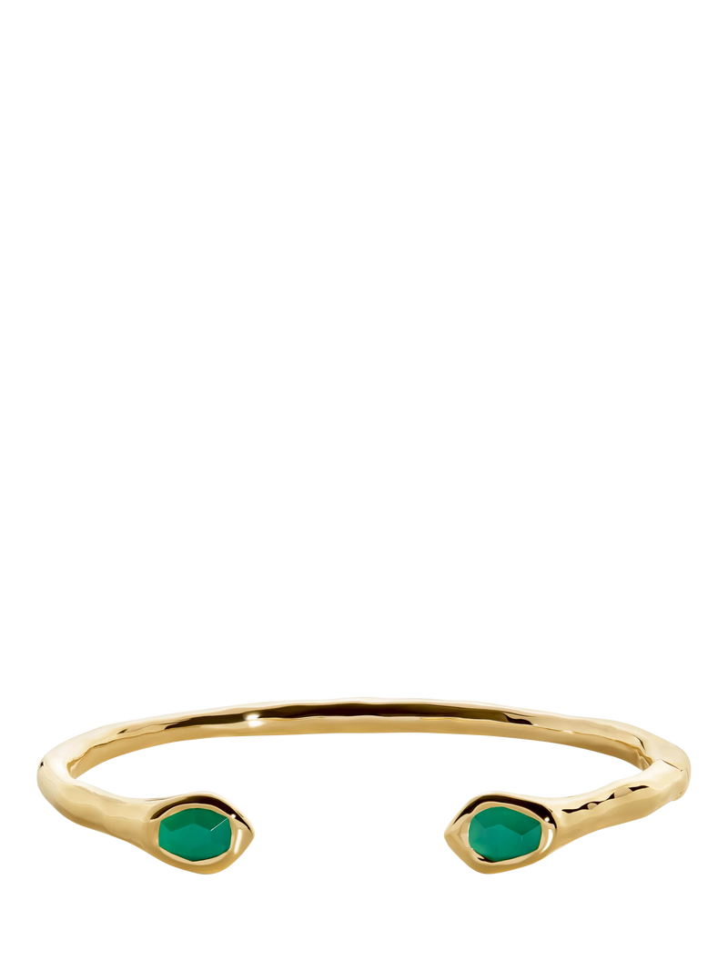 Monica Vinader gold green onyx open cuff (British brand)