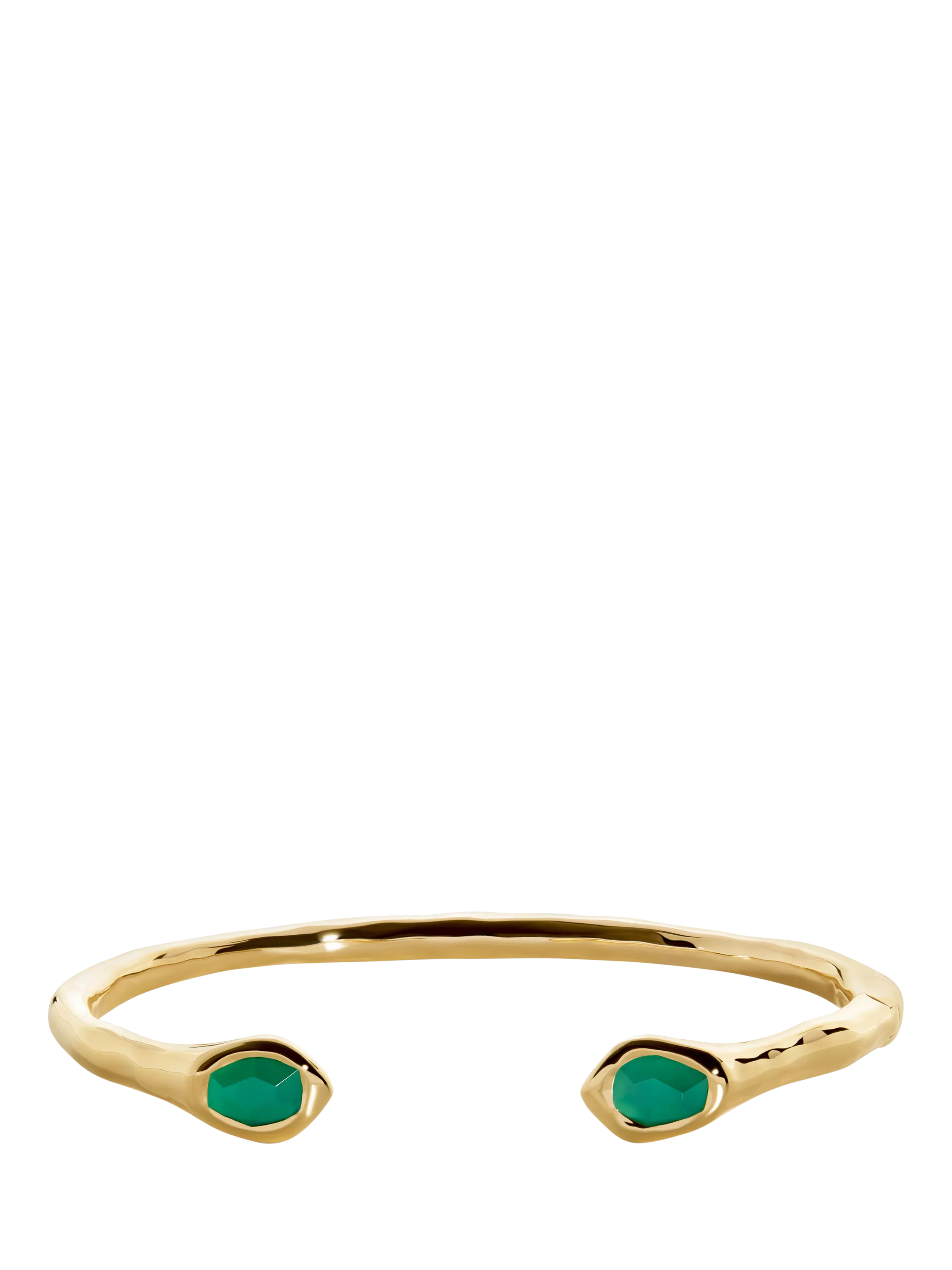 Monica Vinader Odyssey Open Cuff Gold/Green Onyx Bracelet